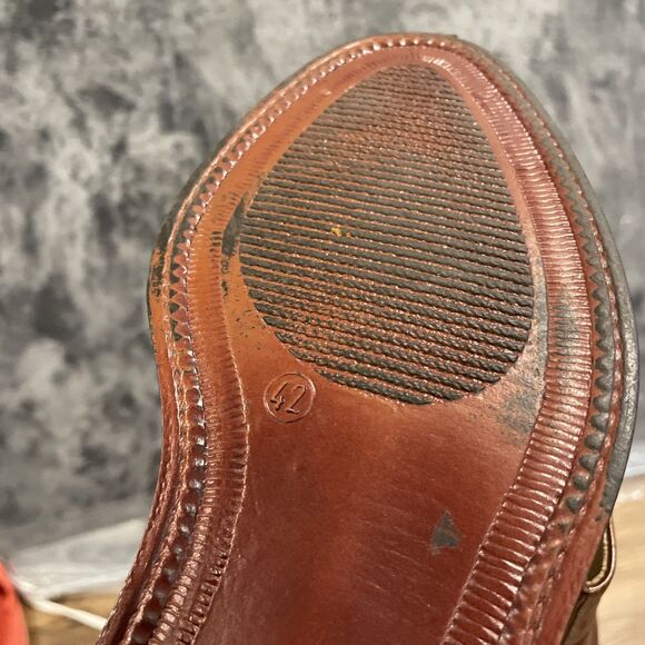 Vtg Michele Olivieri Italian Men’s 9 Brown Leather Hybrid Oxford & Chelsea Boot main image 13